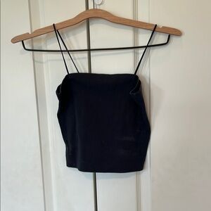 American Eagle Outfitters Black Fitted Crop Camisole